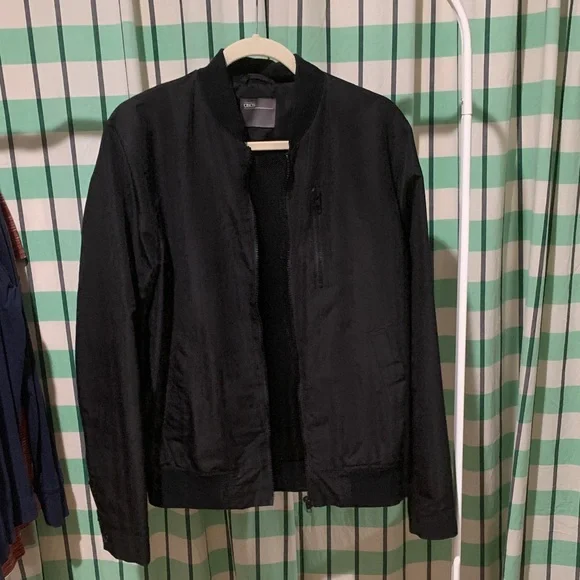 ASOS Jet Black Bomber Jacket - Picture 1 of 3